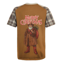 Santa Western Cowboy Christmas Rugby Jersey Plaid Brown Beige Vest Style - Wonder Print Shop