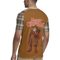 Santa Western Cowboy Christmas Rugby Jersey Plaid Brown Beige Vest Style - Wonder Print Shop