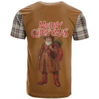 Santa Western Cowboy Christmas T Shirt Plaid Brown Beige Vest Style - Wonder Print Shop