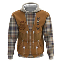 Santa Western Cowboy Christmas Zip Hoodie Plaid Brown Beige Vest Style - Wonder Print Shop