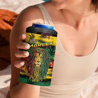 Personalised Rastafarian Lion 4 in 1 Can Cooler Tumbler Cannabis Leaf Pattern - Wonder Print Shop