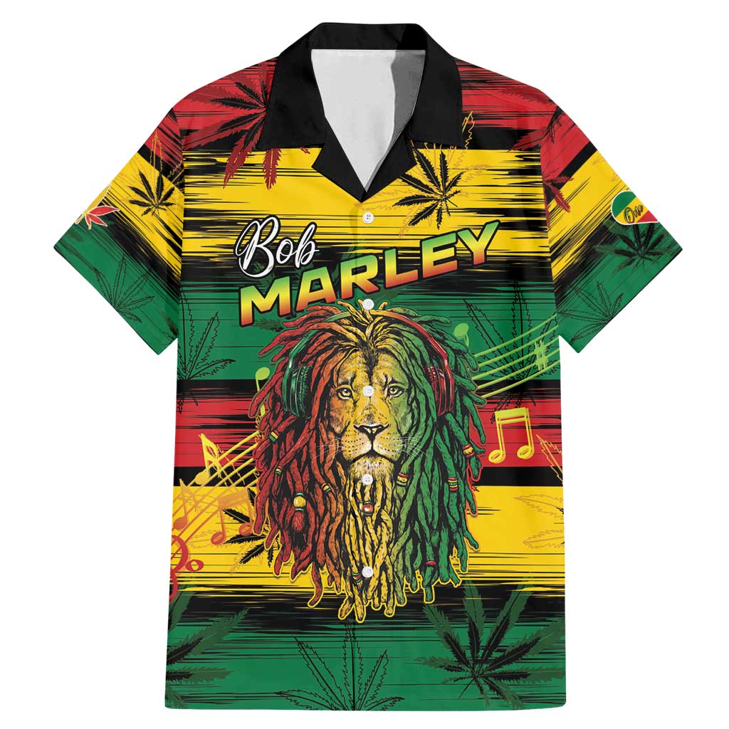 Personalised Rastafarian Lion Family Matching Mermaid Dress and Hawaiian Shirt Cannabis Leaf Pattern - Wonder Print Shop