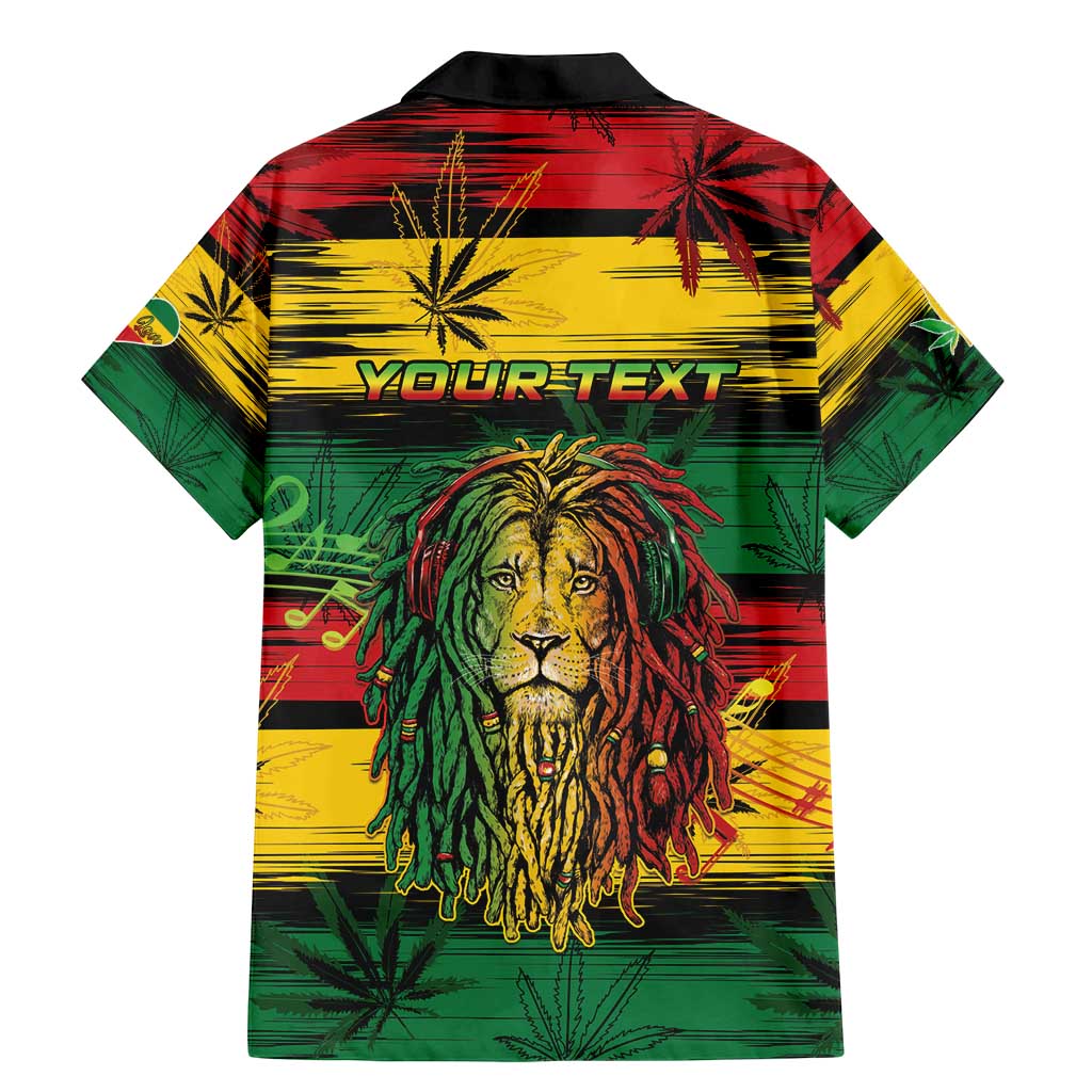 Personalised Rastafarian Lion Family Matching Mermaid Dress and Hawaiian Shirt Cannabis Leaf Pattern - Wonder Print Shop