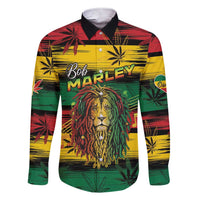 Personalised Rastafarian Lion Family Matching Short Sleeve Bodycon Dress and Hawaiian Shirt Cannabis Leaf Pattern - Wonder Print Shop