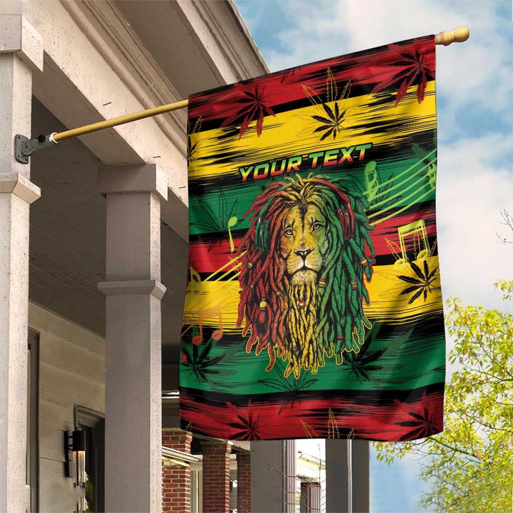 Personalised Rastafarian Lion Garden Flag Cannabis Leaf Pattern - Wonder Print Shop