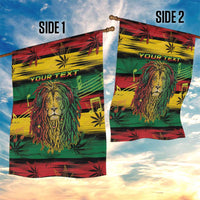 Personalised Rastafarian Lion Garden Flag Cannabis Leaf Pattern - Wonder Print Shop