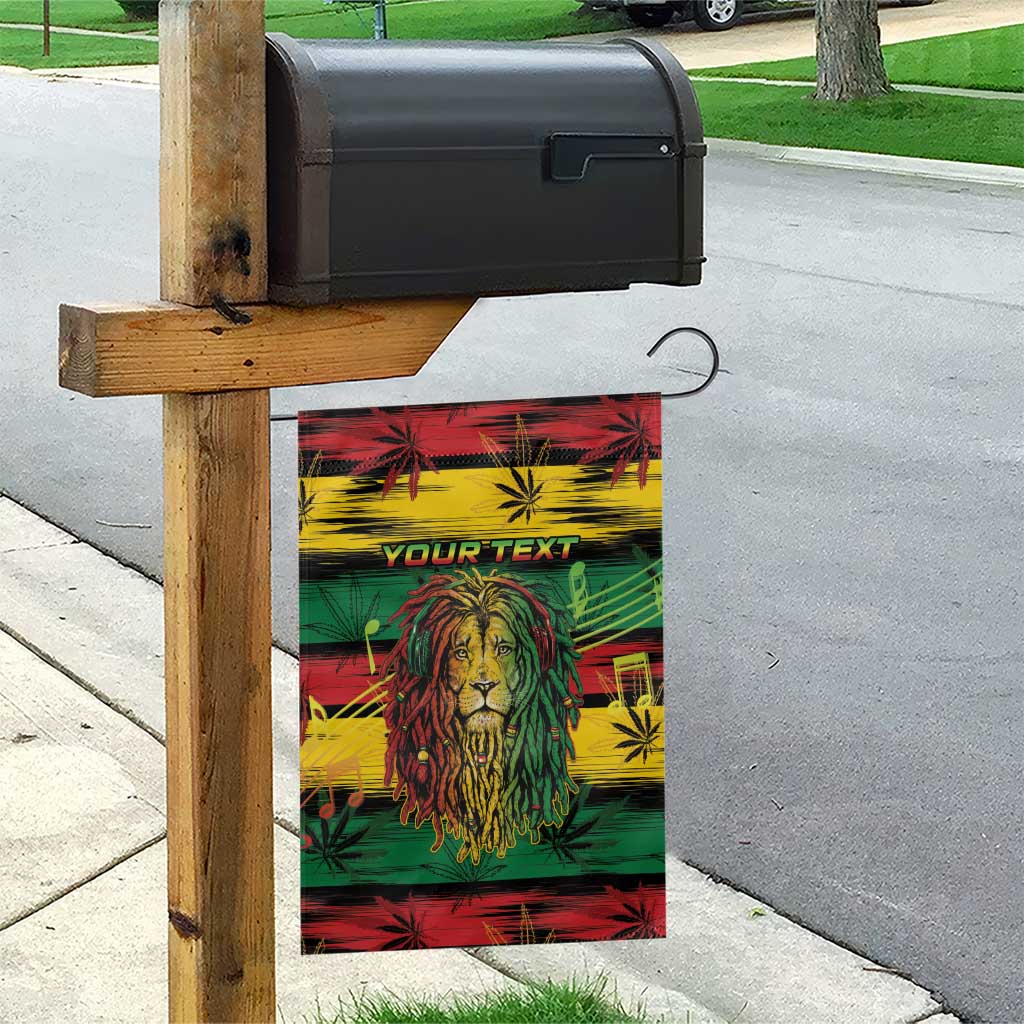 Personalised Rastafarian Lion Garden Flag Cannabis Leaf Pattern - Wonder Print Shop