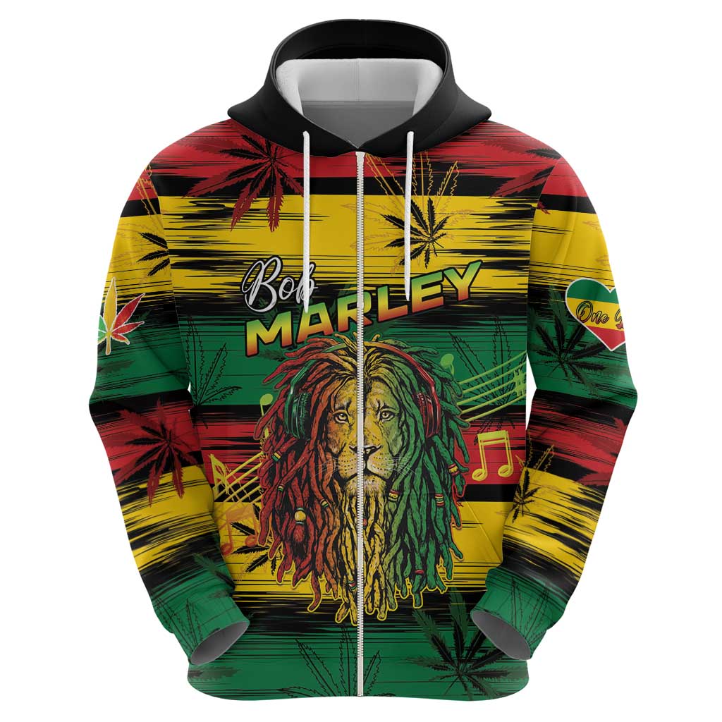Personalised Rastafarian Lion Hoodie Cannabis Leaf Pattern - Wonder Print Shop