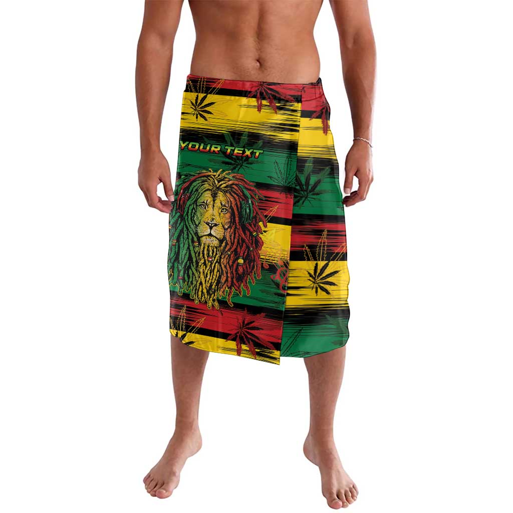 Personalised Rastafarian Lion Lavalava Cannabis Leaf Pattern - Wonder Print Shop