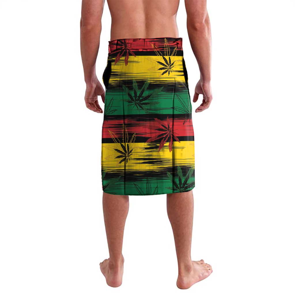 Personalised Rastafarian Lion Lavalava Cannabis Leaf Pattern - Wonder Print Shop