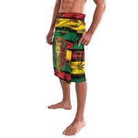 Personalised Rastafarian Lion Lavalava Cannabis Leaf Pattern - Wonder Print Shop