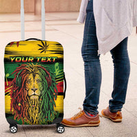 Personalised Rastafarian Lion Luggage Cover Cannabis Leaf Pattern - Wonder Print Shop