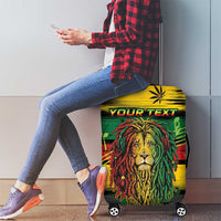 Personalised Rastafarian Lion Luggage Cover Cannabis Leaf Pattern - Wonder Print Shop