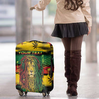 Personalised Rastafarian Lion Luggage Cover Cannabis Leaf Pattern - Wonder Print Shop