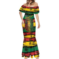 Personalised Rastafarian Lion Mermaid Dress Cannabis Leaf Pattern - Wonder Print Shop