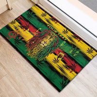 Personalised Rastafarian Lion Rubber Doormat Cannabis Leaf Pattern - Wonder Print Shop