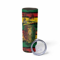 Personalised Rastafarian Lion Skinny Tumbler Cannabis Leaf Pattern - Wonder Print Shop