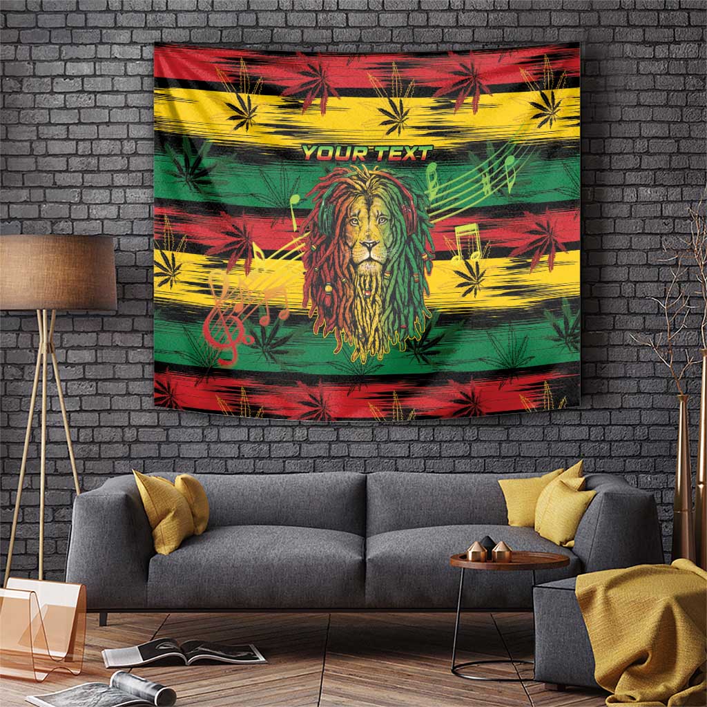 Personalised Rastafarian Lion Tapestry Cannabis Leaf Pattern - Wonder Print Shop