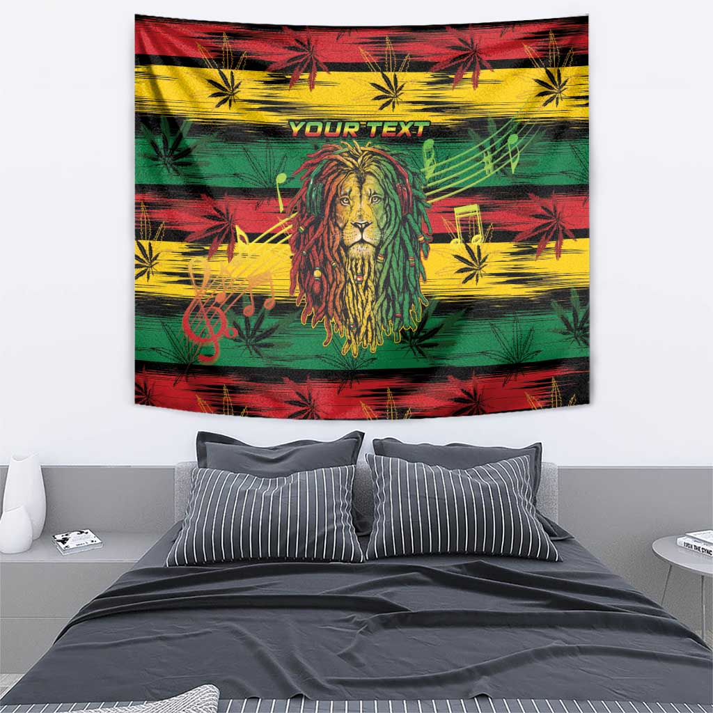 Personalised Rastafarian Lion Tapestry Cannabis Leaf Pattern - Wonder Print Shop