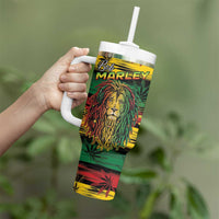 Personalised Rastafarian Lion Tumbler With Handle Cannabis Leaf Pattern - Wonder Print Shop