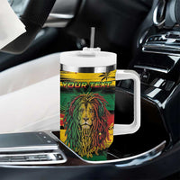 Personalised Rastafarian Lion Tumbler With Handle Cannabis Leaf Pattern - Wonder Print Shop