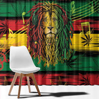 Personalised Rastafarian Lion Window Curtain Cannabis Leaf Pattern - Wonder Print Shop