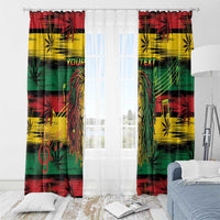 Personalised Rastafarian Lion Window Curtain Cannabis Leaf Pattern - Wonder Print Shop