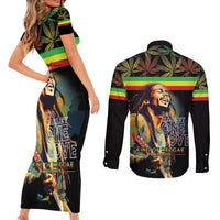 Happy Birthday Legend Bob Couples Matching Short Sleeve Bodycon Dress and Long Sleeve Button Shirt Thank You For The Memories - Wonder Print Shop