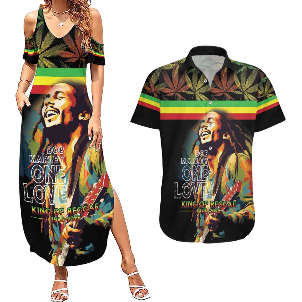 Happy Birthday Legend Bob Couples Matching Summer Maxi Dress and Hawaiian Shirt Thank You For The Memories - Wonder Print Shop