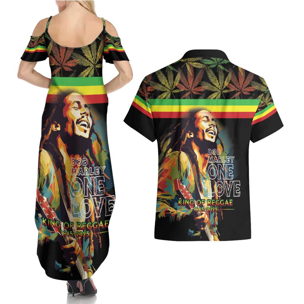 Happy Birthday Legend Bob Couples Matching Summer Maxi Dress and Hawaiian Shirt Thank You For The Memories - Wonder Print Shop