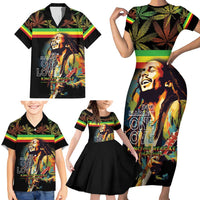 Happy Birthday Legend Bob Family Matching Short Sleeve Bodycon Dress and Hawaiian Shirt Thank You For The Memories - Wonder Print Shop