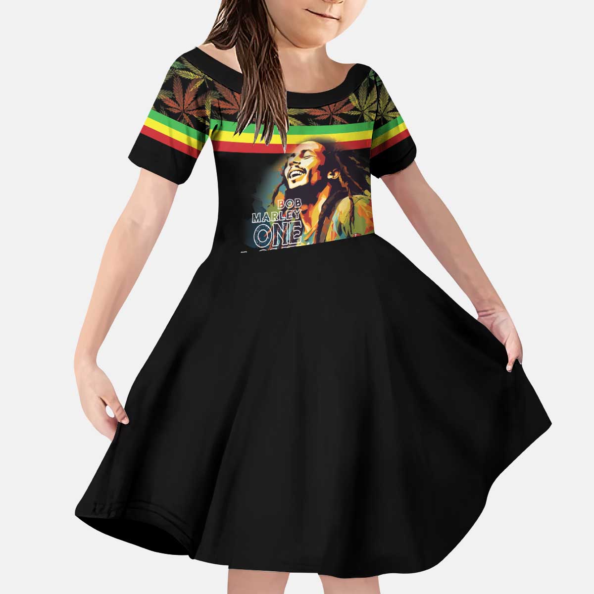 Happy Birthday Legend Bob Kid Short Sleeve Dress Thank You For The Memories - Wonder Print Shop