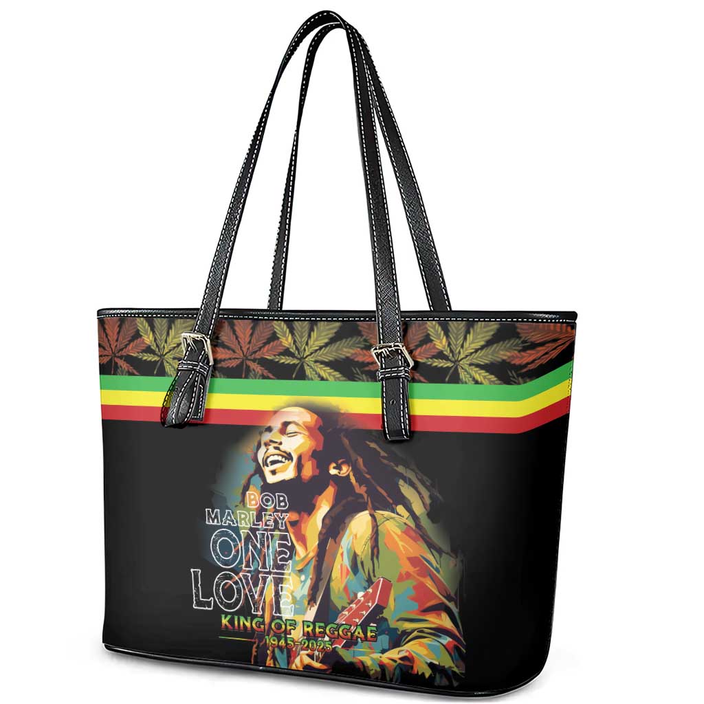 Happy Birthday Legend Bob Leather Tote Bag Thank You For The Memories - Wonder Print Shop