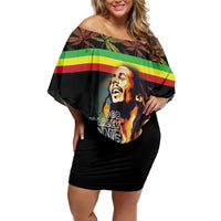 Happy Birthday Legend Bob Off Shoulder Short Dress Thank You For The Memories - Wonder Print Shop