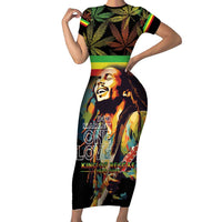 Happy Birthday Legend Bob Short Sleeve Bodycon Dress Thank You For The Memories - Wonder Print Shop