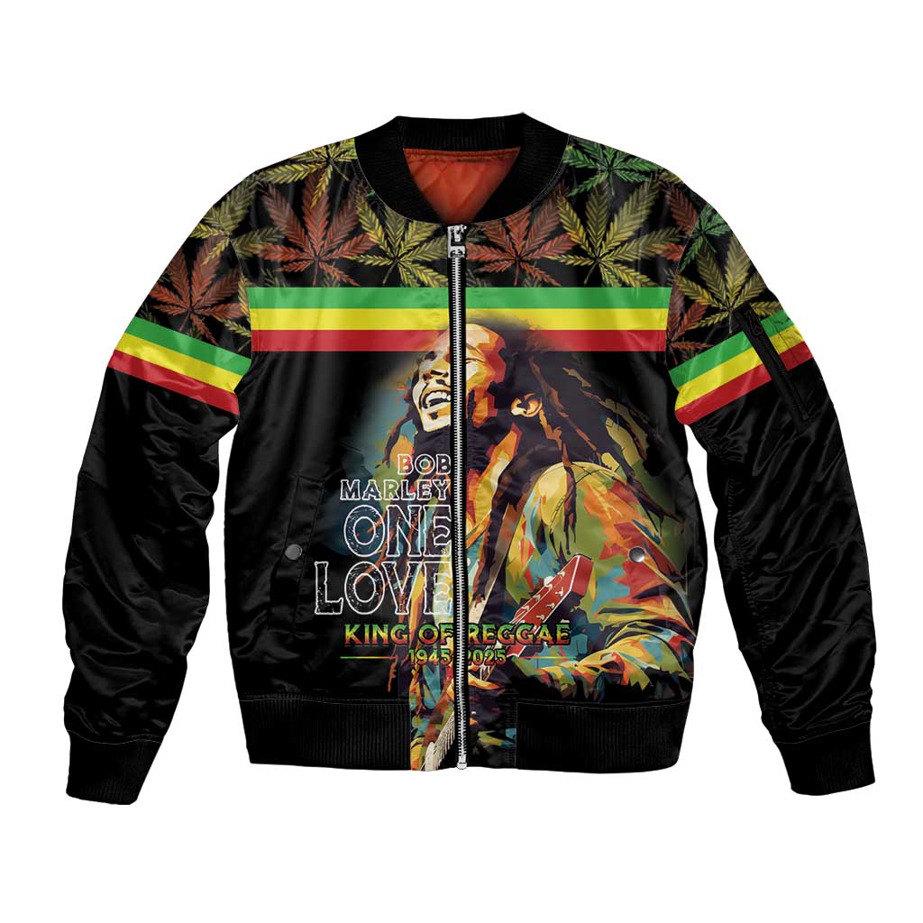 Happy Birthday Legend Bob Sleeve Zip Bomber Jacket Thank You For The Memories - Wonder Print Shop