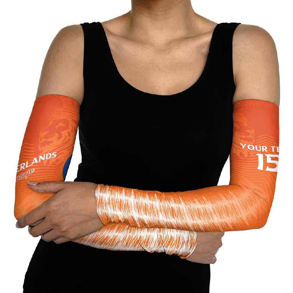 Custom Netherlands Football Arm Sleeves Go Champions Oranje - Wonder Print Shop