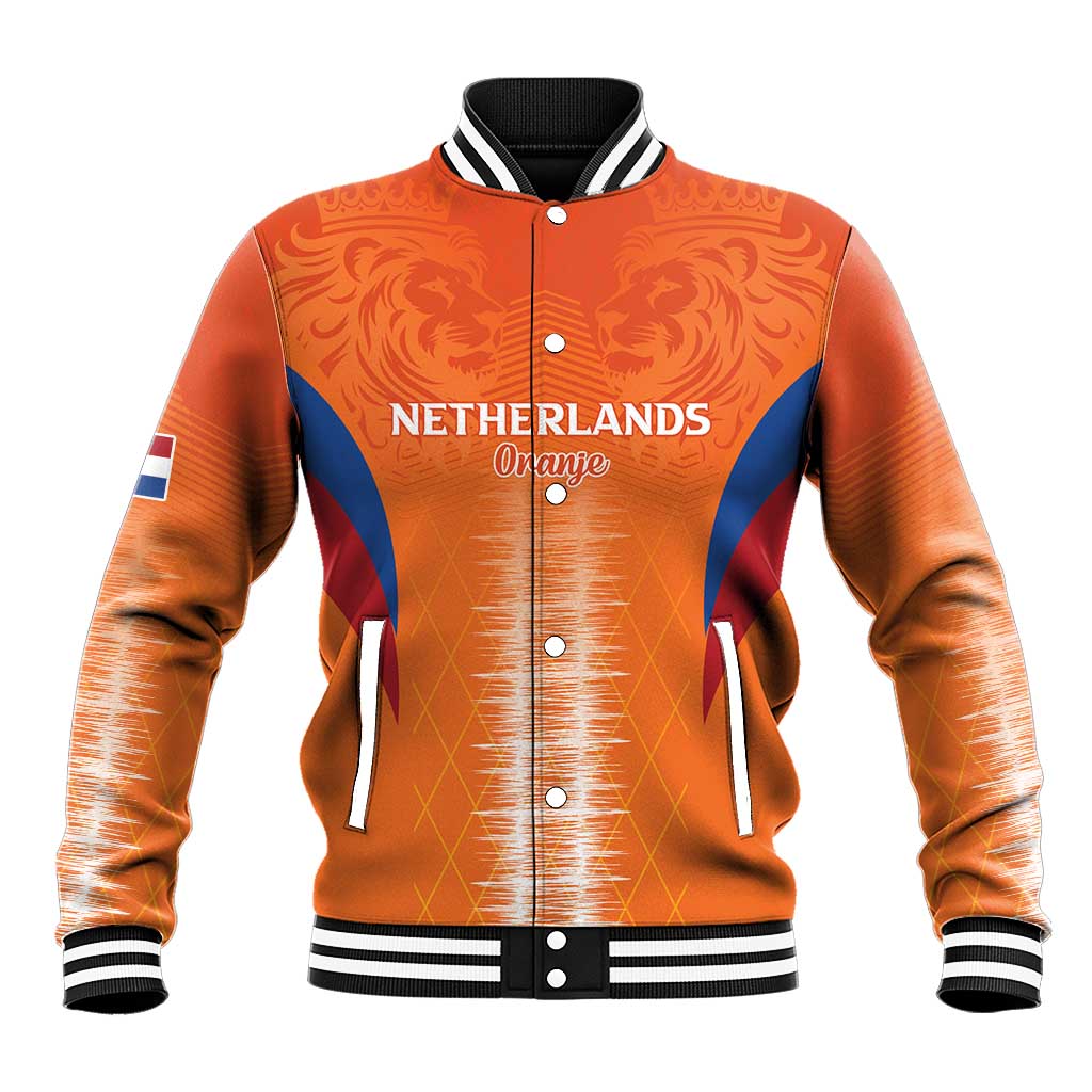 Custom Netherlands Football Baseball Jacket Go Champions Oranje - Wonder Print Shop