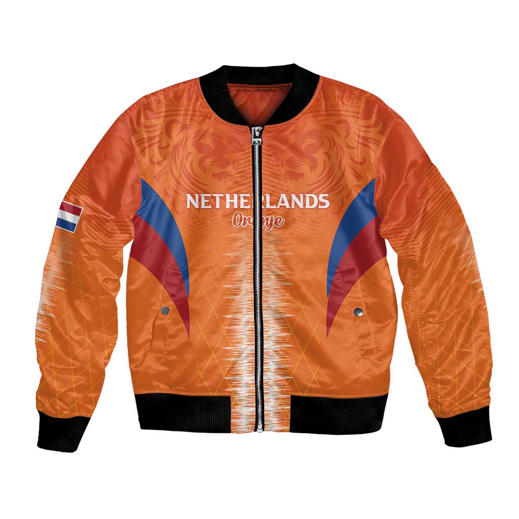 Custom Netherlands Football Bomber Jacket Go Champions Oranje - Wonder Print Shop