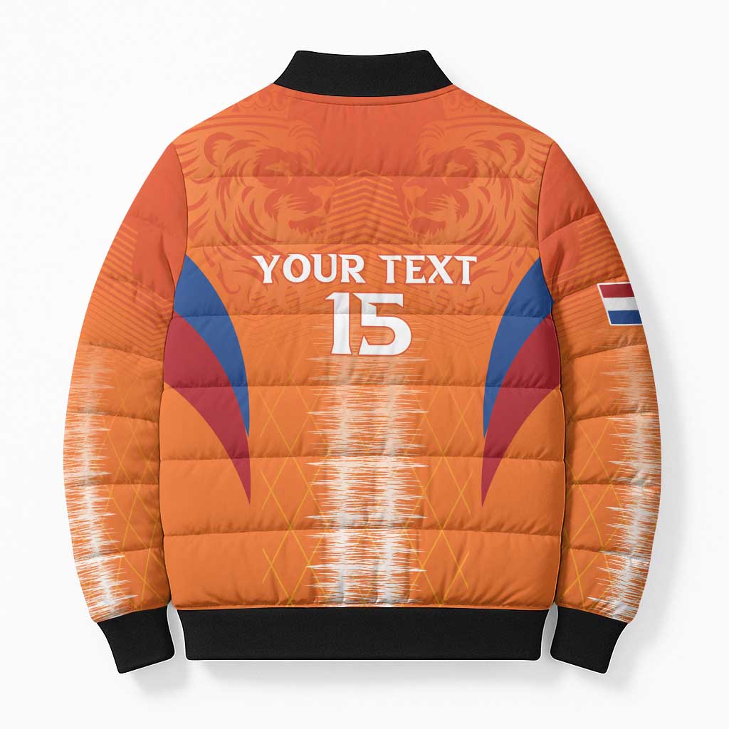 Custom Netherlands Football Bomber Puffer Jacket Go Champions Oranje - Wonder Print Shop