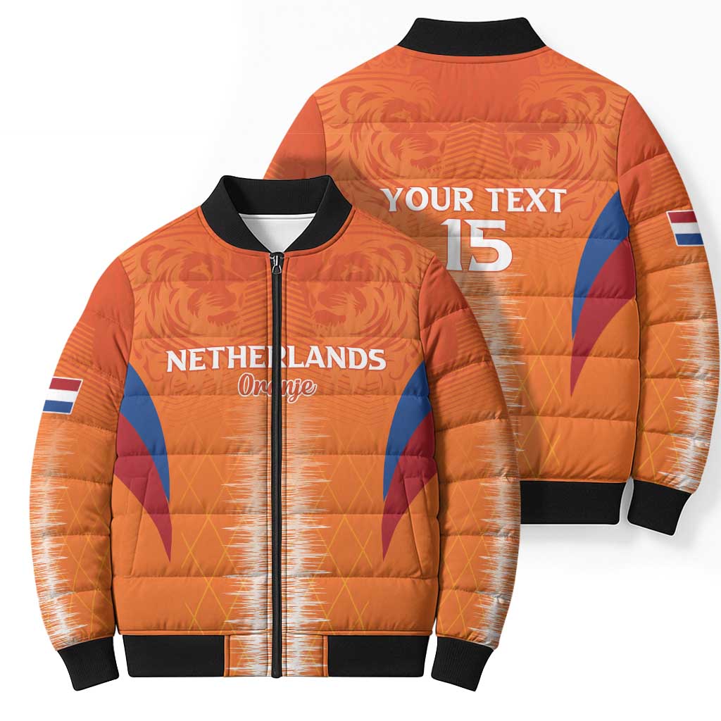 Custom Netherlands Football Bomber Puffer Jacket Go Champions Oranje - Wonder Print Shop