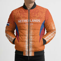 Custom Netherlands Football Bomber Puffer Jacket Go Champions Oranje - Wonder Print Shop