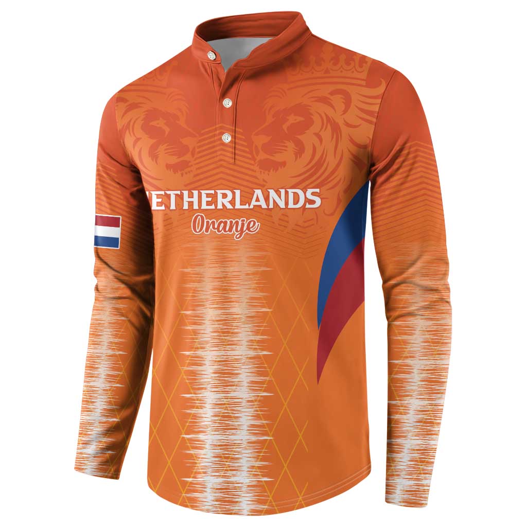 Custom Netherlands Football Button Sweatshirt Go Champions Oranje - Wonder Print Shop