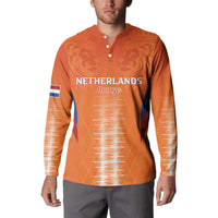 Custom Netherlands Football Button Sweatshirt Go Champions Oranje - Wonder Print Shop