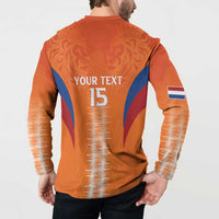 Custom Netherlands Football Button Sweatshirt Go Champions Oranje - Wonder Print Shop
