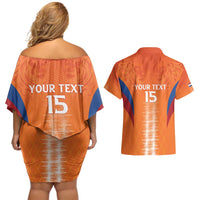 Custom Netherlands Football Couples Matching Off Shoulder Short Dress and Hawaiian Shirt Go Champions Oranje - Wonder Print Shop