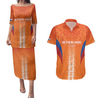 Custom Netherlands Football Couples Matching Puletasi and Hawaiian Shirt Go Champions Oranje - Wonder Print Shop