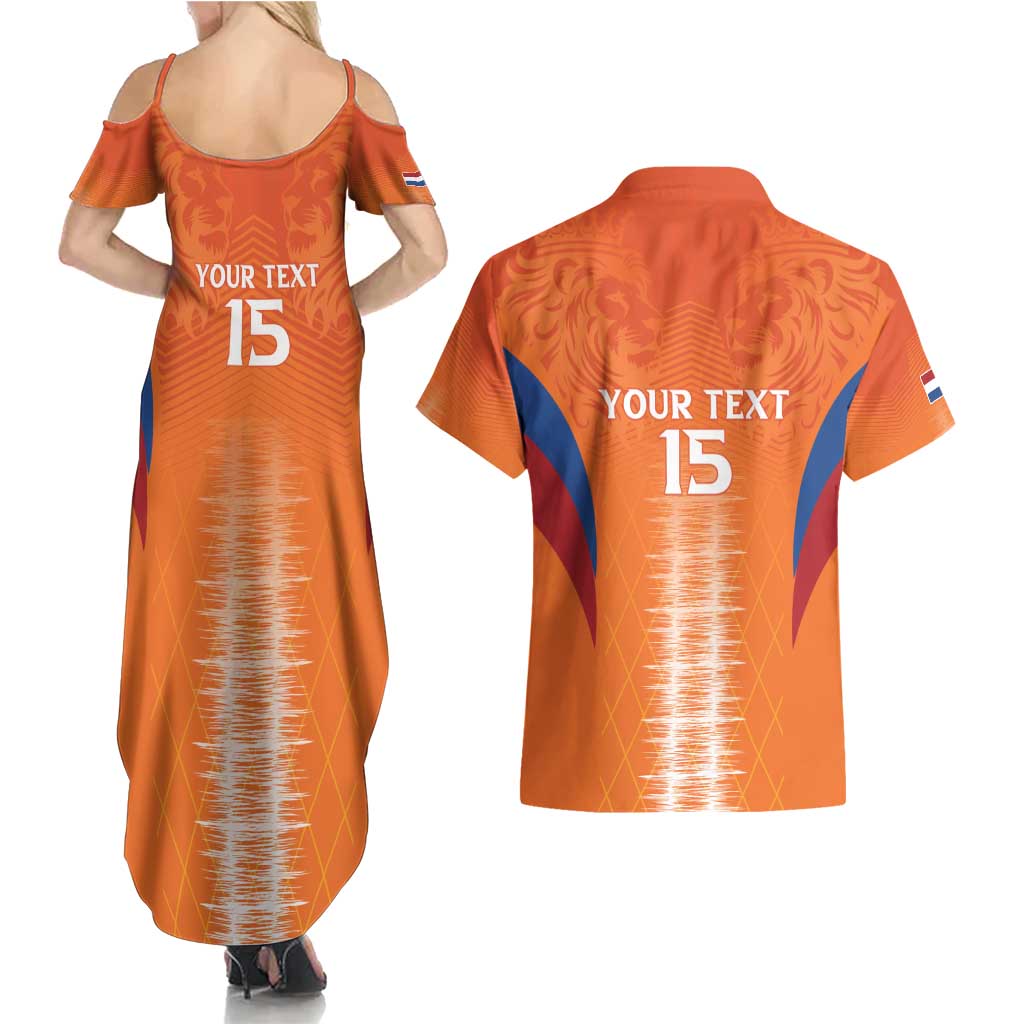 Custom Netherlands Football Couples Matching Summer Maxi Dress and Hawaiian Shirt Go Champions Oranje - Wonder Print Shop