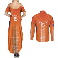 Custom Netherlands Football Couples Matching Summer Maxi Dress and Long Sleeve Button Shirt Go Champions Oranje - Wonder Print Shop