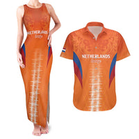 Custom Netherlands Football Couples Matching Tank Maxi Dress and Hawaiian Shirt Go Champions Oranje - Wonder Print Shop